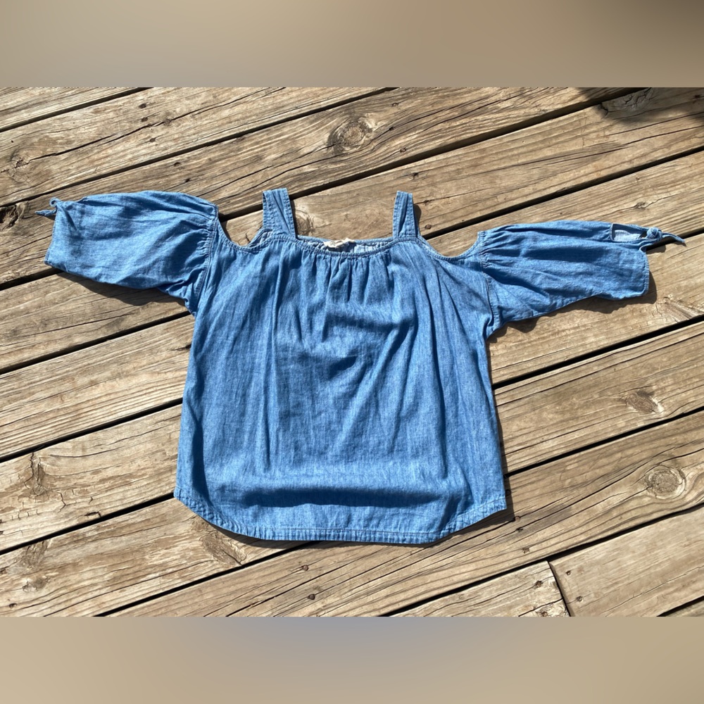 Blue Denim Off-Shoulder Top